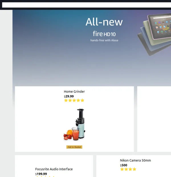 Amazon clone built with React
